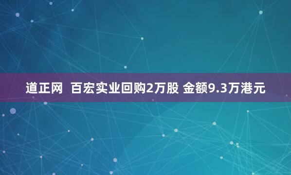 道正网  百宏实业回购2万股 金额9.3万港元